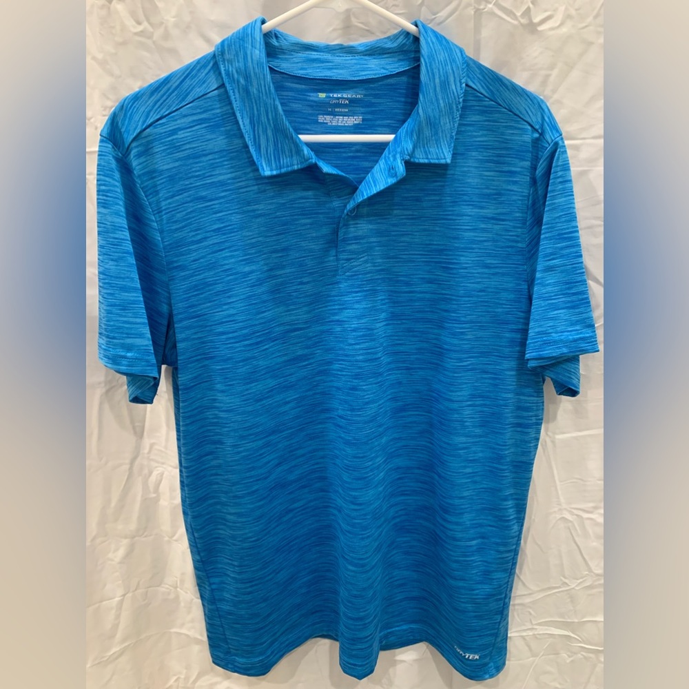 tek gear mens short sleeve Polo shirt Size medium Blue